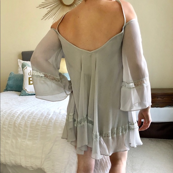 Grey Religion Cold Shoulder Lace Dress  XS/8/36 - Picture 2 of 2